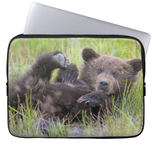 Cutest Baby Animals Baby Brown Bear Cub Laptop Sleeve