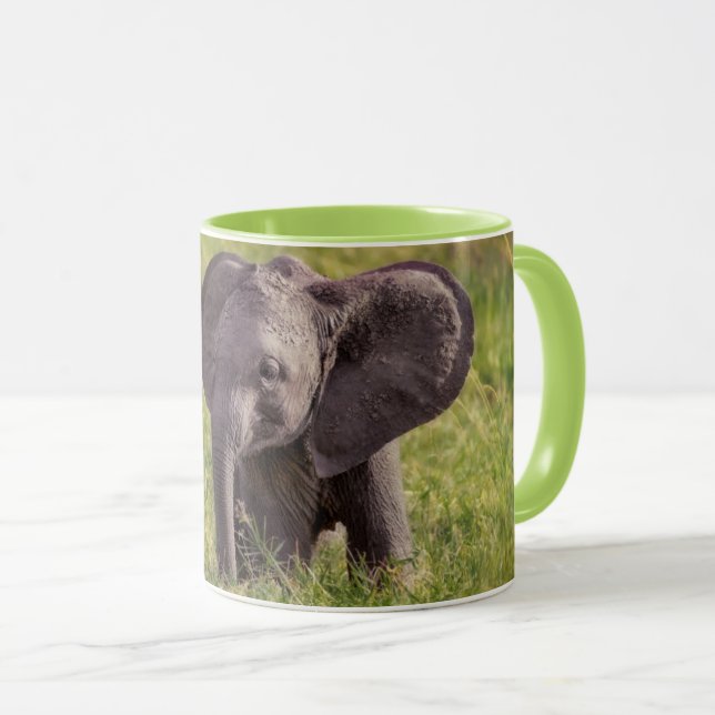 Cutest Baby Animals | Baby Elephant Kenya Africa Mug (Front Right)