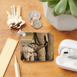 Cutest Baby Animals   Baby Elephant & Mama Keychain
