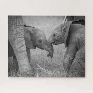 Cutest Baby Animals   Baby Elephants Greeting Jigsaw Puzzle