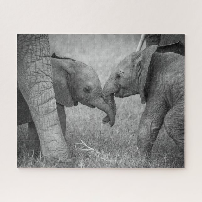 Cutest Baby Animals | Baby Elephants Greeting Jigsaw Puzzle (Horizontal)