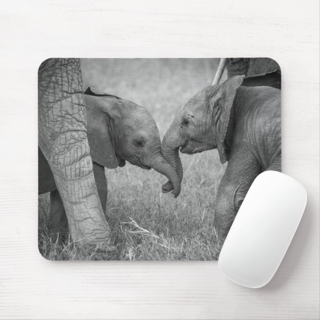 Cutest Baby Animals | Baby Elephants Greeting Mouse Pad (With Mouse)