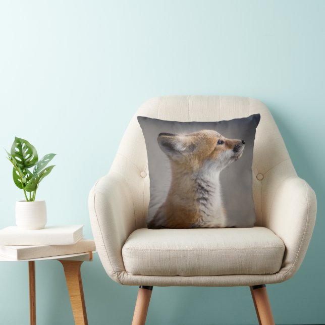 Cutest Baby Animals | Baby Fox Portrait Throw Pillow (Chair)