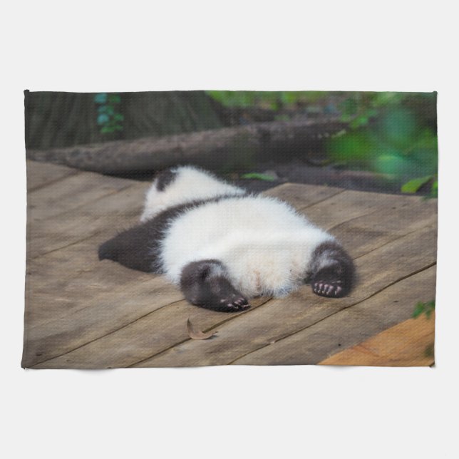 Cutest Baby Animals | Baby Giant Panda Sleeping Kitchen Towel (Horizontal)