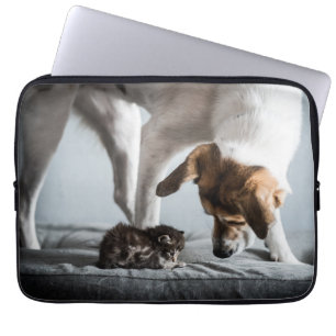 Cutest Baby Animals   Baby Kitten & Dog Laptop Sleeve