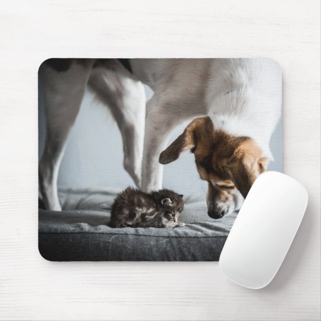 Cutest Baby Animals | Baby Kitten & Dog Mouse Pad (With Mouse)