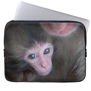 Cutest Baby Animals   Baby Macaque Monkey & Mother Laptop Sleeve