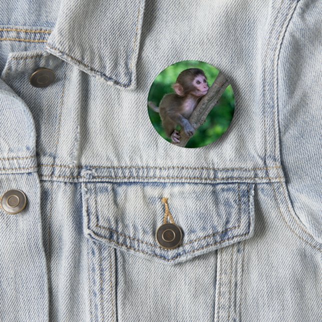 Cutest Baby Animals | Baby Monkey 2 Inch Round Button (In Situ)
