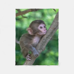 Cutest Baby Animals Baby Monkey Fleece Blanket