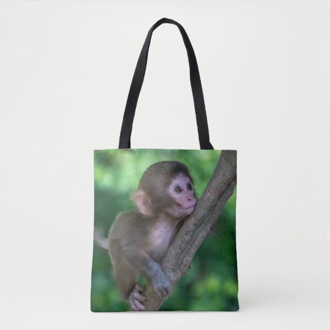 Cutest Baby Animals | Baby Monkey Tote Bag (Front)