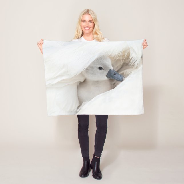 Cutest Baby Animals | Baby Mute Swan Fleece Blanket (In Situ)