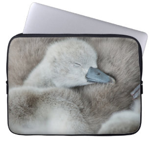 Cutest Baby Animals   Baby Mute Swan Laptop Sleeve