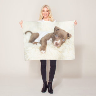 Cutest Baby Animals   Baby Pit Bull Puppy Fleece Blanket