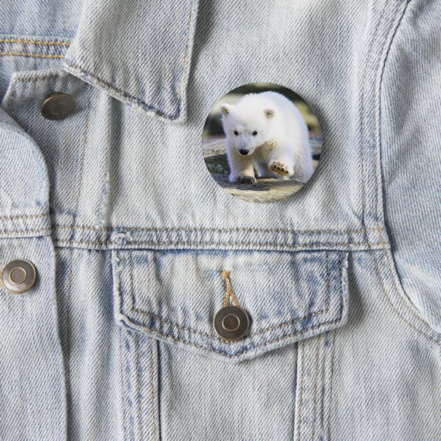 Cutest Baby Animals | Baby Polar Bear 2 Inch Round Button (In Situ)
