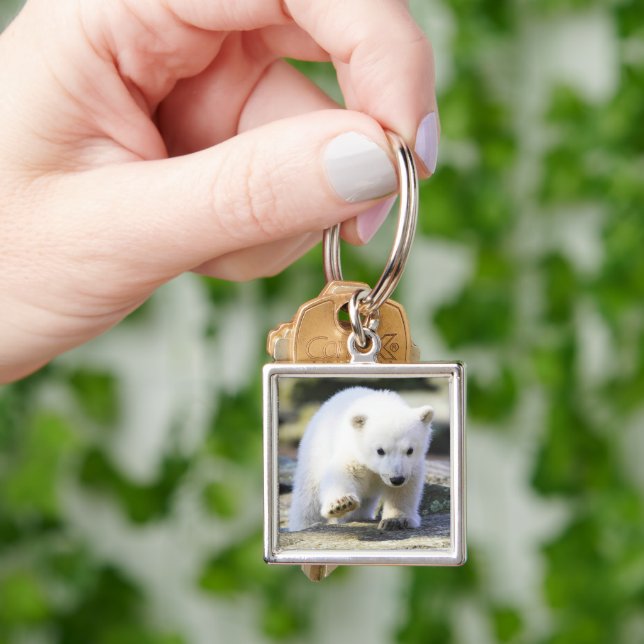 Cutest Baby Animals | Baby Polar Bear Cub Keychain (Hand)