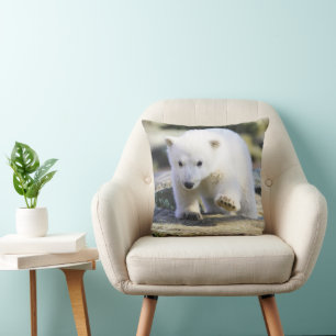 Cutest Baby Animals Baby Polar Bear Throw Pillow