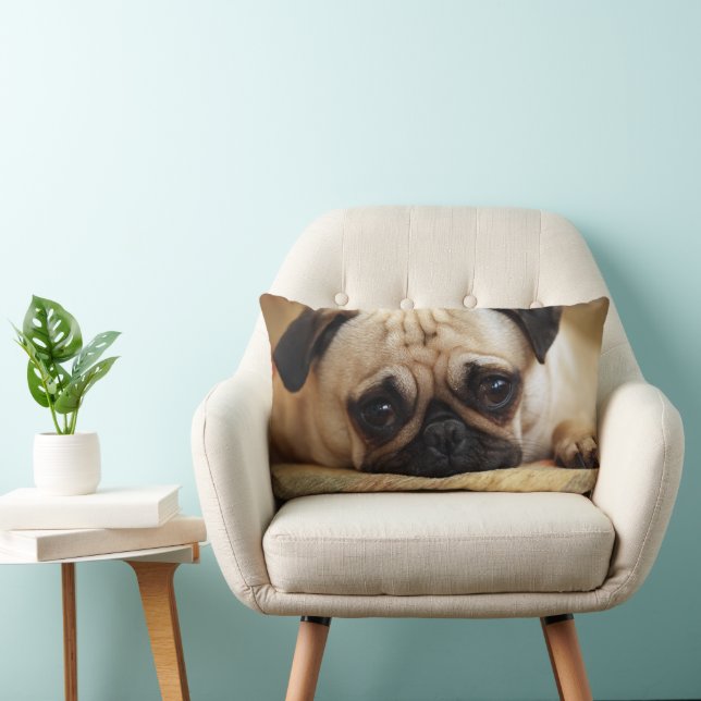 Cutest Baby Animals | Baby Pug Puppy Lumbar Pillow (Chair)