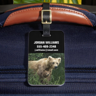 Cutest Baby Animals   Bear Mama Bear & Her Cubs Luggage Tag