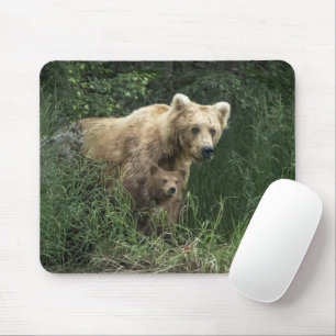 Cutest Baby Animals   Bear Mama Bear & Her Cubs Mouse Pad