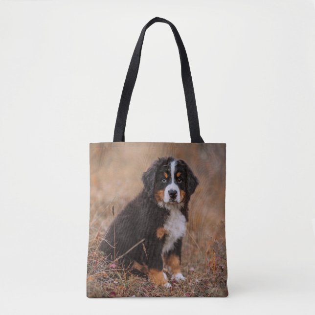 Cutest Baby Animals | Bernese Mountain Dog Tote Bag (Front)