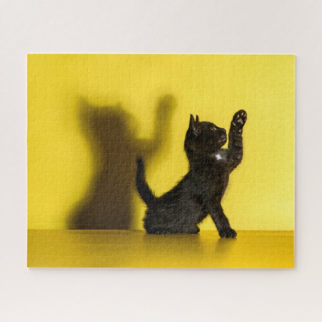 Cutest Baby Animals | Black Cat Playing Jigsaw Puzzle (Horizontal)