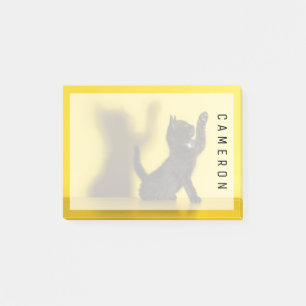 Cutest Baby Animals Black Cat Playing Post-it Notes