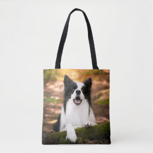 Cutest Baby Animals Black & White Border Collie Tote Bag