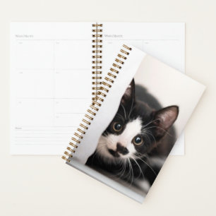 Cutest Baby Animals   Black & White Kitten Planner