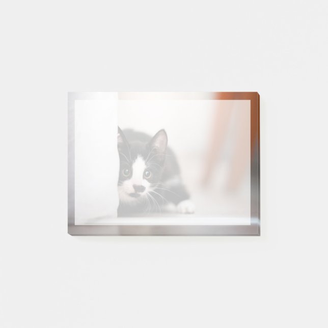 Cutest Baby Animals | Black & White Kitten Post-it Notes (Front)
