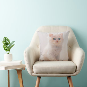 Cutest Baby Animals Blue Eye Kitten Throw Pillow