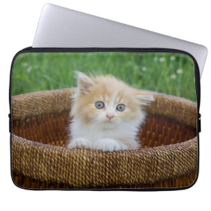 Cutest Baby Animals Blue Eyed Kitten Laptop Sleeve