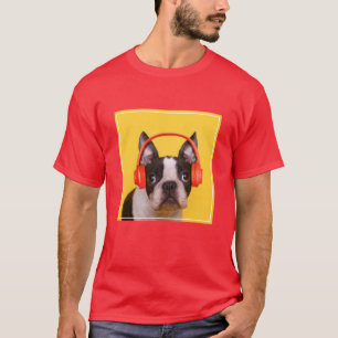 Cutest Baby Animals   Boston Terrier Headphones T-Shirt