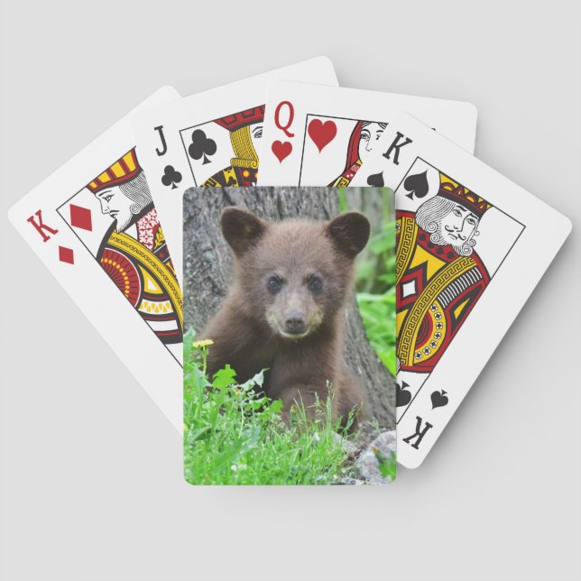 Cutest Baby Animals | Brown Bear Cub Playing Cards (Back)