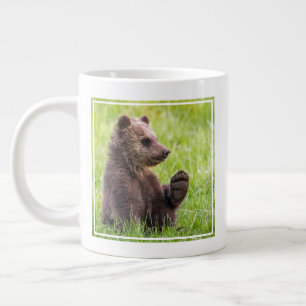Cutest Baby Animals   Brown Bear Cub Wave Large Coffee Mug