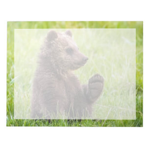 Cutest Baby Animals Brown Bear Cub Wave Notepad
