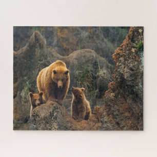 Cutest Baby Animals   Brown Bear Family Jigsaw Puzzle