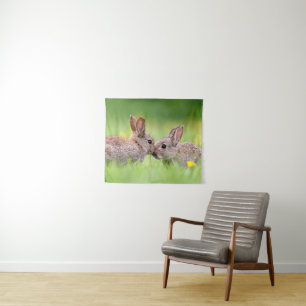 Cutest Baby Animals Bunny Kiss Tapestry