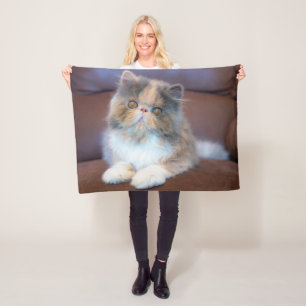 Cutest Baby Animals Calico Persian Kitten Fleece Blanket