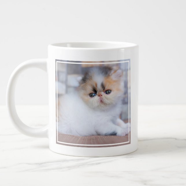 Cutest Baby Animals | Calico Persian Kitten Large Coffee Mug (Left)