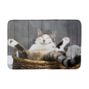 Cutest Baby Animals Cat in Bed Bath Mat