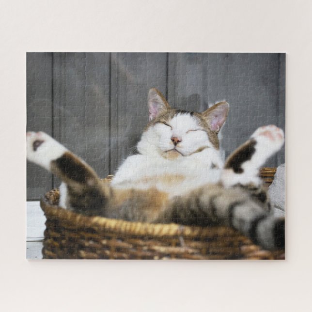 Cutest Baby Animals | Cat in Bed Jigsaw Puzzle (Horizontal)