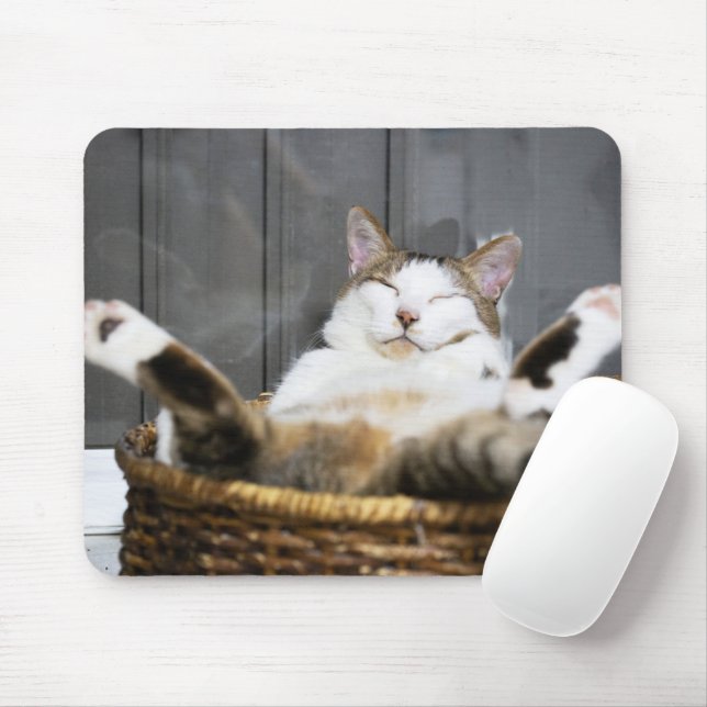 Cutest Baby Animals | Cat in Bed Mouse Pad (With Mouse)