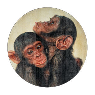 Cutest Baby Animals Chimpanzee Hug Cutting Board