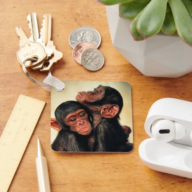 Cutest Baby Animals | Chimpanzee Hug Keychain (Desk)