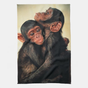 Cutest Baby Animals   Chimpanzee Hug Kitchen Towel