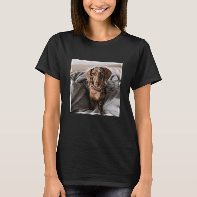 Cutest Baby Animals | Chocolate Dapple Dachshund T-Shirt (Front)