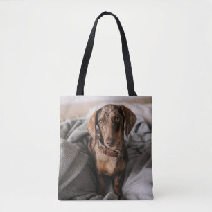 Cutest Baby Animals   Chocolate Dapple Dachshund Tote Bag