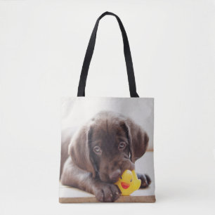 Cutest Baby Animals Chocolate Labrador Puppy Tote Bag