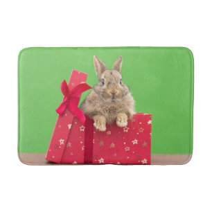 Cutest Baby Animals Christmas Holiday Bunny Bath Mat