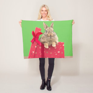 Cutest Baby Animals Christmas Holiday Bunny Fleece Blanket